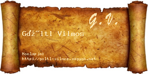 Göltl Vilmos névjegykártya